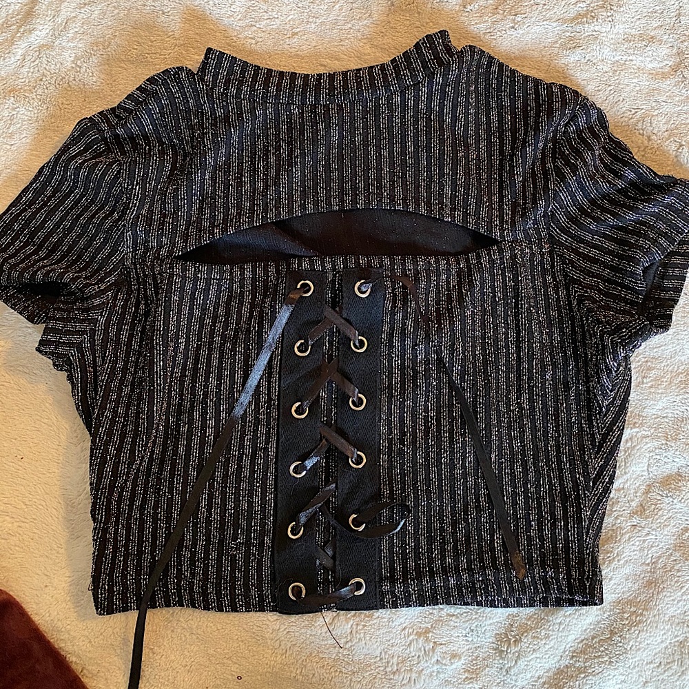 Cropped Cut Out Shirt